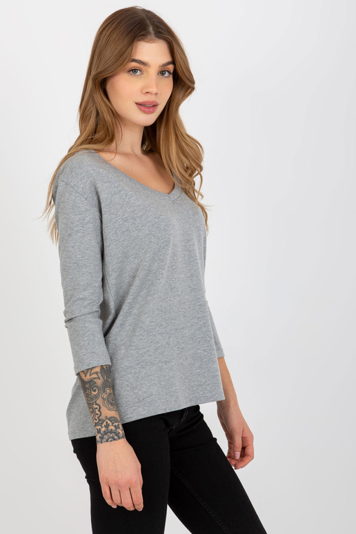 Pilka melanžinė palaidinė su V formos... Pilka melanžinė palaidinė su V formos...