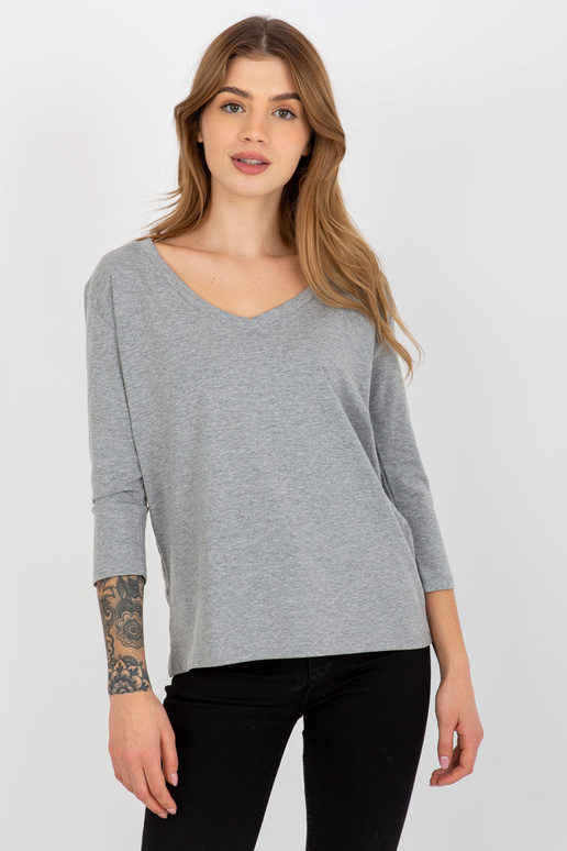 Pilka melanžinė palaidinė su V formos... Pilka melanžinė palaidinė su V formos...