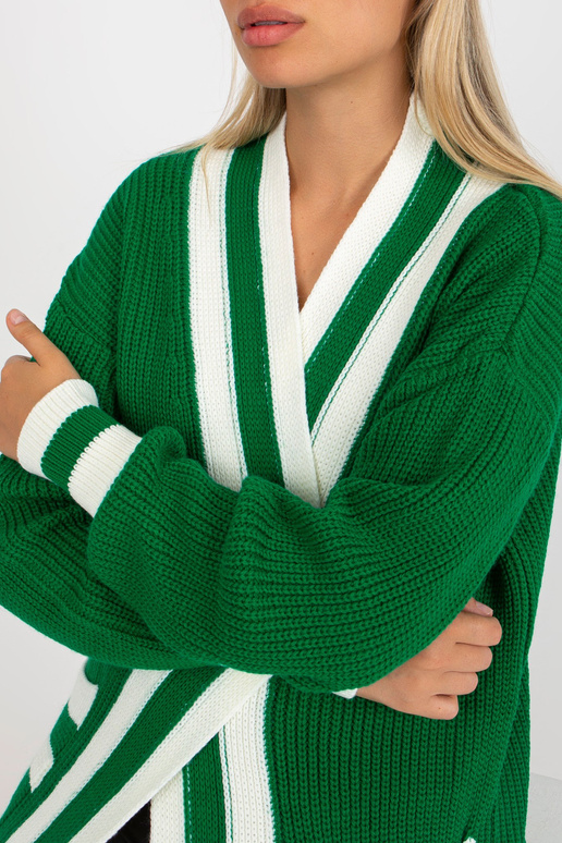 Žalias ilgas megztinis su kišenėmis...