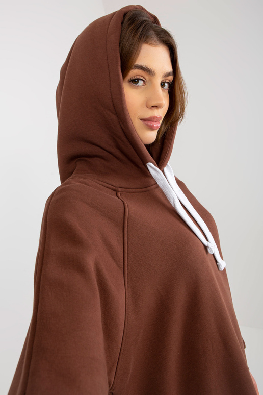 Rudas ilgas megztinis su kišenėmis Rudas ilgas megztinis su kišenėmis