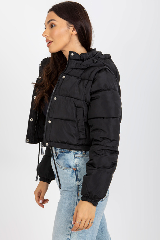 Schwarze Chickens Winterjacke 2in1 su...