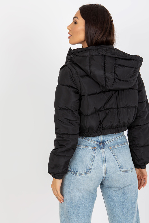 Schwarze Chickens Winterjacke 2in1 su...