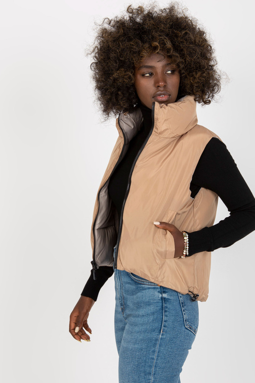 Šviesiai pilka dvipusė pūkinė liemenė...