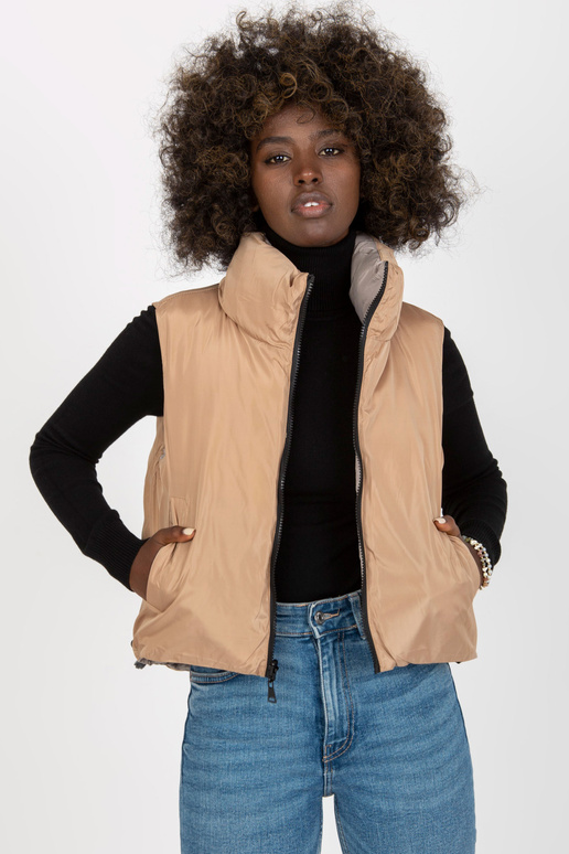 Šviesiai pilka dvipusė pūkinė liemenė...