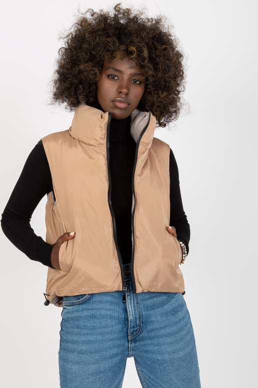 Šviesiai pilka dvipusė pūkinė liemenė...