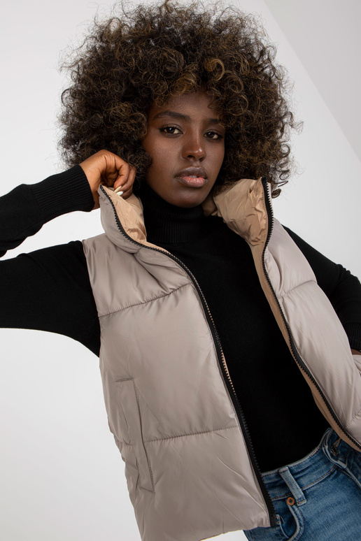 Šviesiai pilka dvipusė pūkinė liemenė...