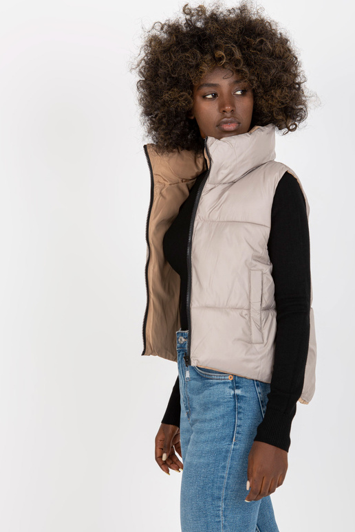 Šviesiai pilka dvipusė pūkinė liemenė...