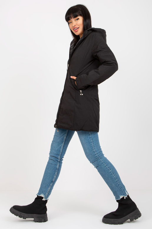 Juoda dvipusė pereinamoji striukė su...