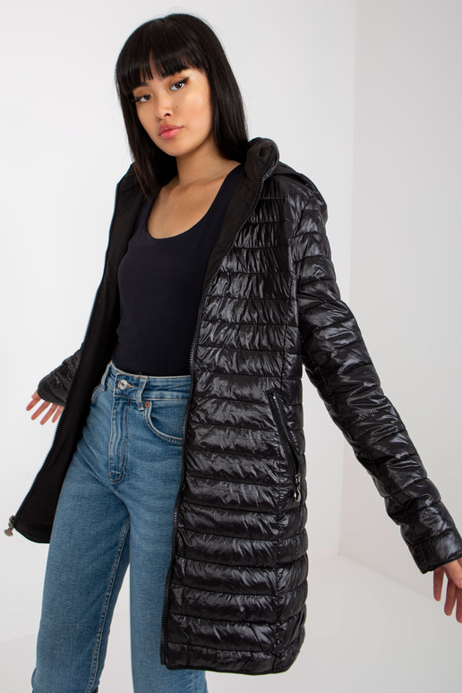 Juoda dvipusė pereinamoji striukė su...