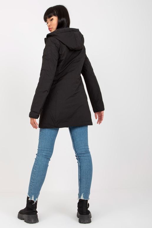 Juoda dvipusė pereinamoji striukė su...