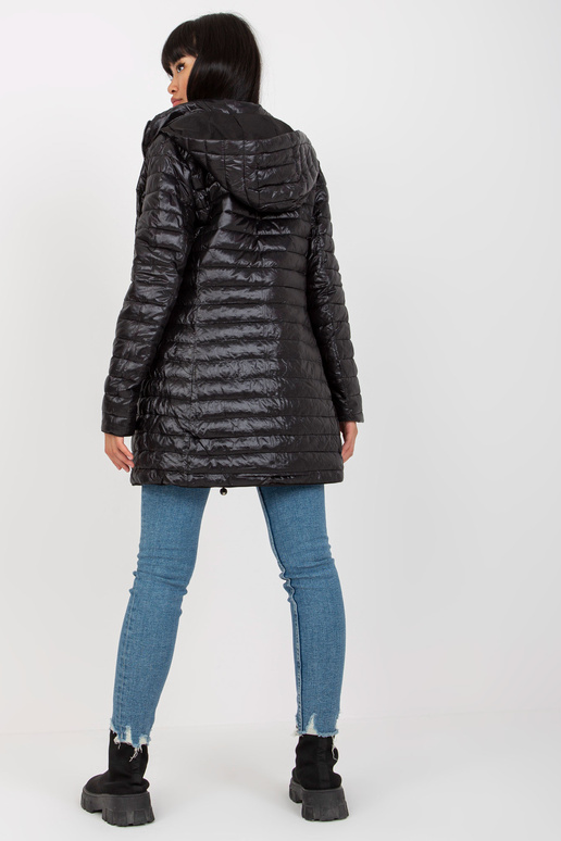 Juoda dvipusė pereinamoji striukė su...