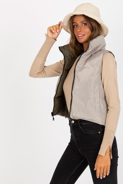 Khaki spalvos dvipusė pūkinė liemenė...