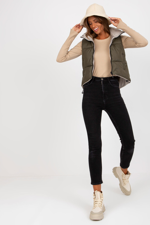 Khaki spalvos dvipusė pūkinė liemenė...