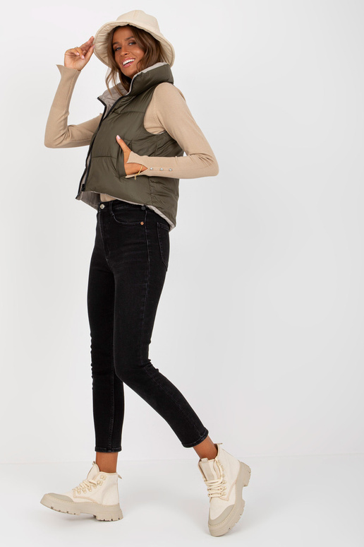 Khaki spalvos dvipusė pūkinė liemenė...