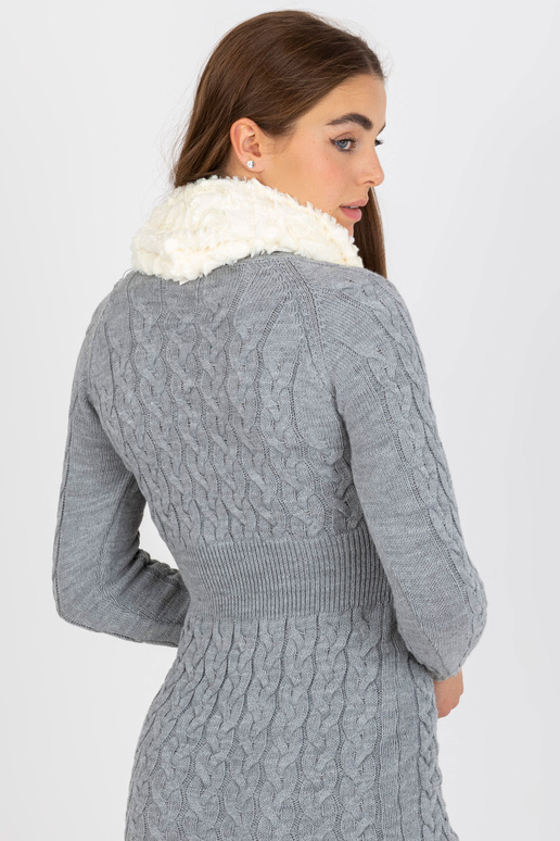 Ecru moteriškas dirbtinio kailio kaminas