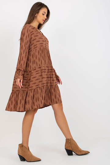 Ruda laisva suknelė su...