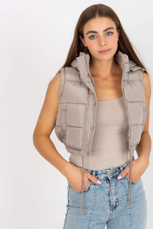 Tamsiai smėlio spalvos trumpa žieminė...