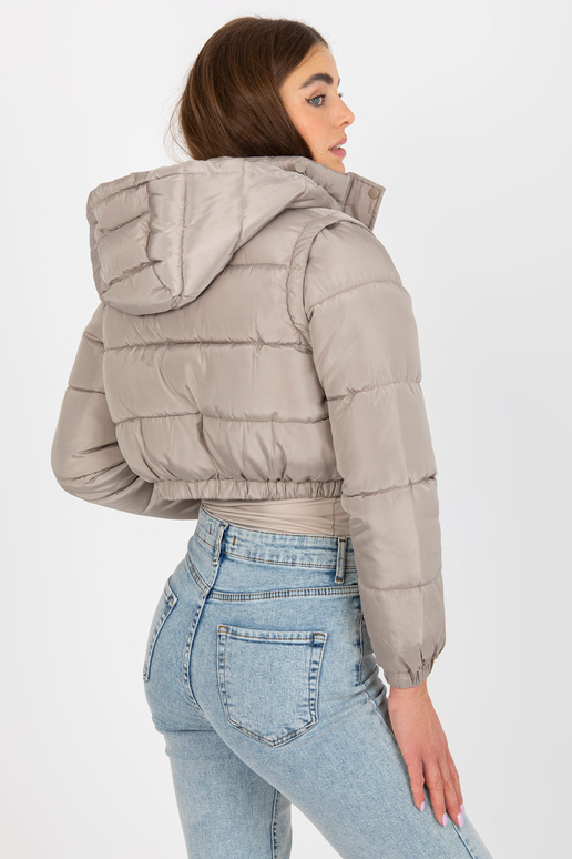 Tamsiai smėlio spalvos trumpa žieminė...