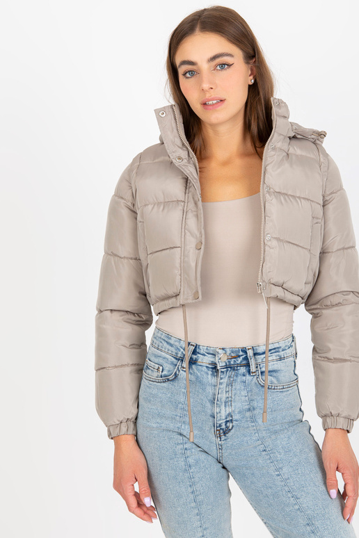 Tamsiai smėlio spalvos trumpa žieminė...