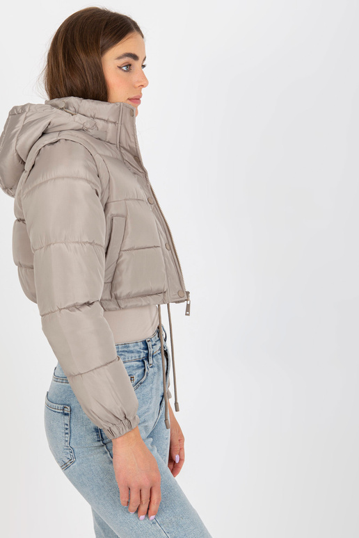 Tamsiai smėlio spalvos trumpa žieminė...