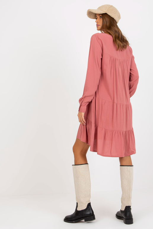 Brudnoróżowa boho sukienka oversize z... Brudnoróżowa boho sukienka oversize z...