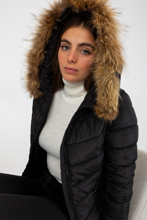 Juoda dygsniuota perėjimo striukė su... Juoda dygsniuota perėjimo striukė su...