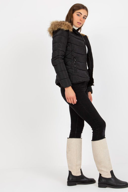 Juoda dygsniuota perėjimo striukė su... Juoda dygsniuota perėjimo striukė su...