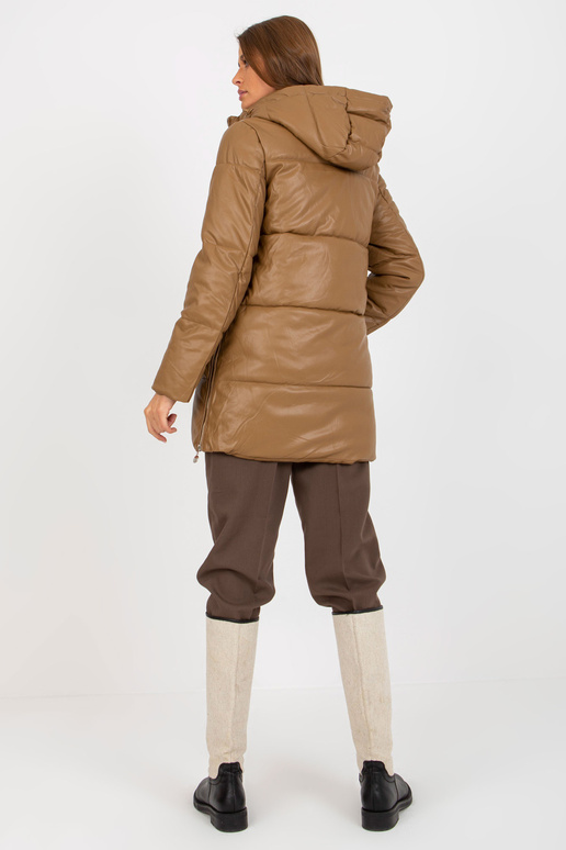 Camel Eco-Leder-Winterjacke su...