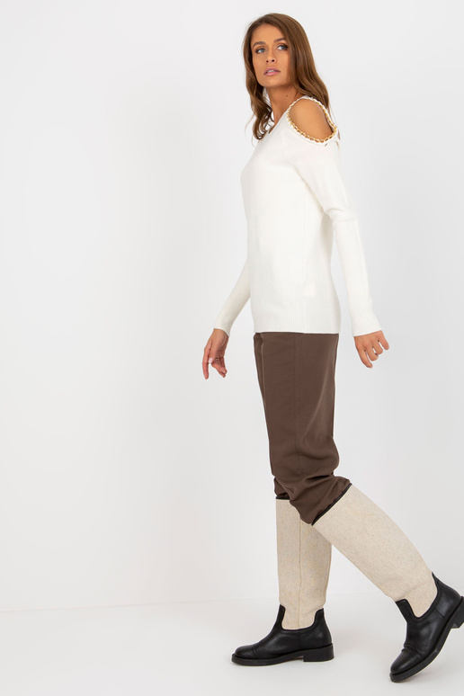 Ecru megztinis su Nackten Schulttern...