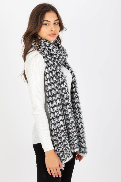 Balta ir juoda melanžinė žieminė skara