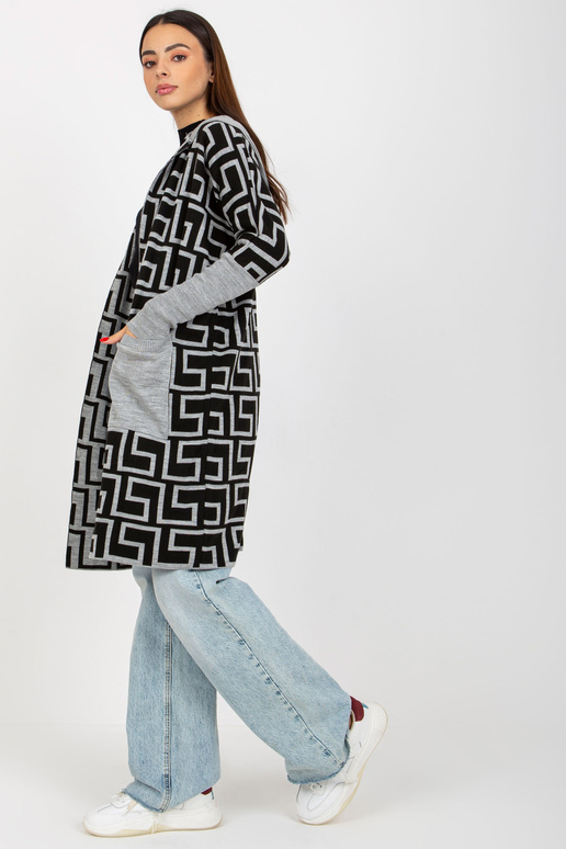 Kardigan VI-SW-21TU1446.19P PILKA/JUODA Kardigan VI-SW-21TU1446.19P PILKA/JUODA