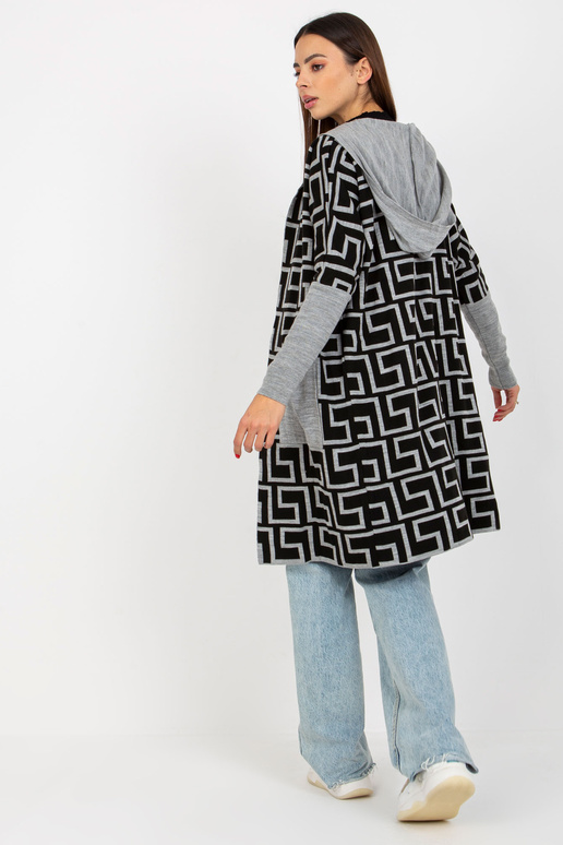 Kardigan VI-SW-21TU1446.19P PILKA/JUODA Kardigan VI-SW-21TU1446.19P PILKA/JUODA