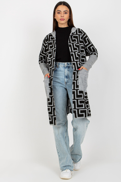 Kardigan VI-SW-21TU1446.19P PILKA/JUODA Kardigan VI-SW-21TU1446.19P PILKA/JUODA