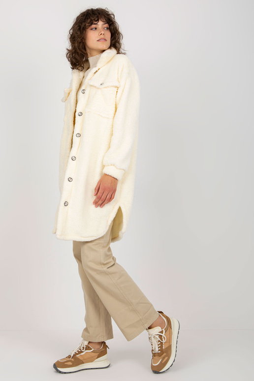 Ecru ilgi kailio marškiniai su... Ecru ilgi kailio marškiniai su...