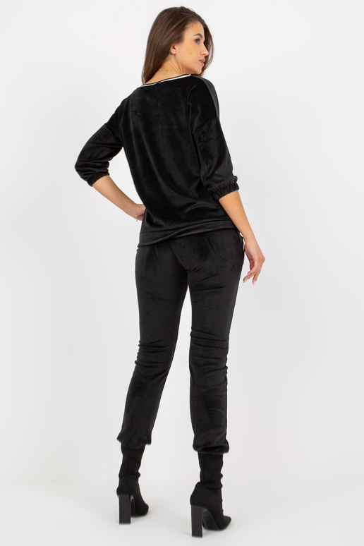 Schwarzes 2-teiliges Veloursset su...