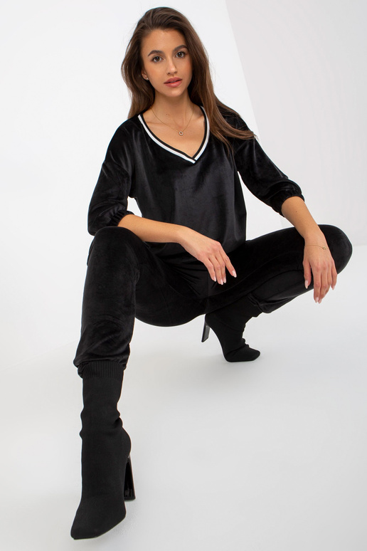 Schwarzes 2-teiliges Veloursset su...