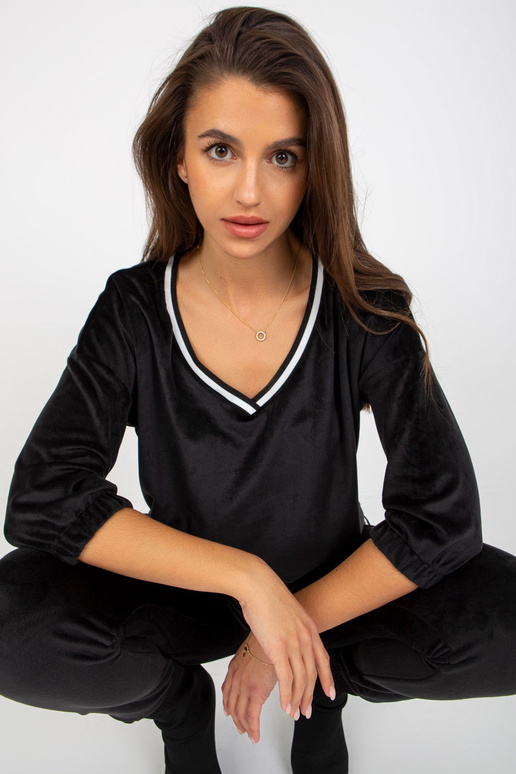 Schwarzes 2-teiliges Veloursset su...