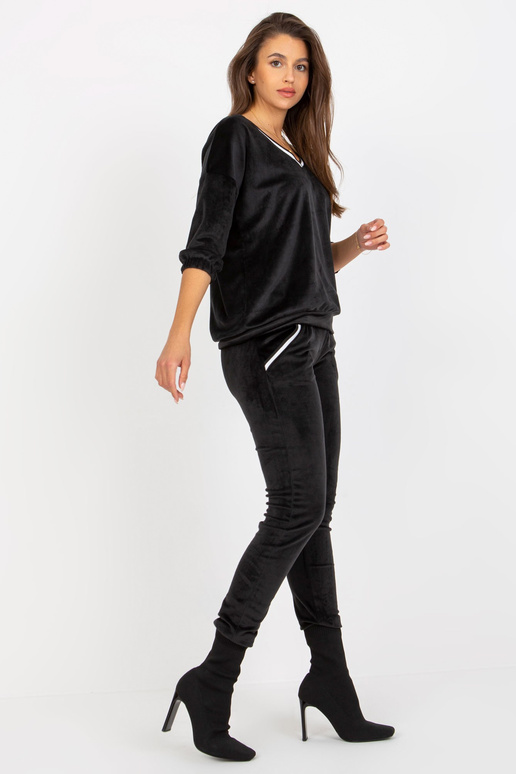 Schwarzes 2-teiliges Veloursset su...