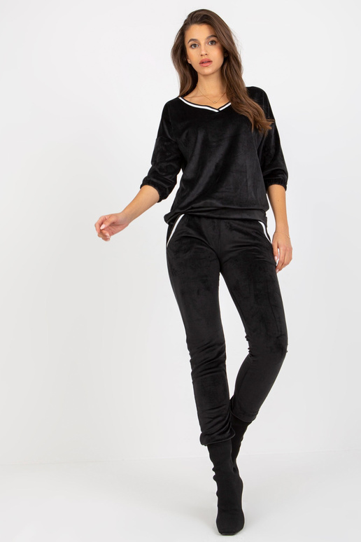 Schwarzes 2-teiliges Veloursset su...