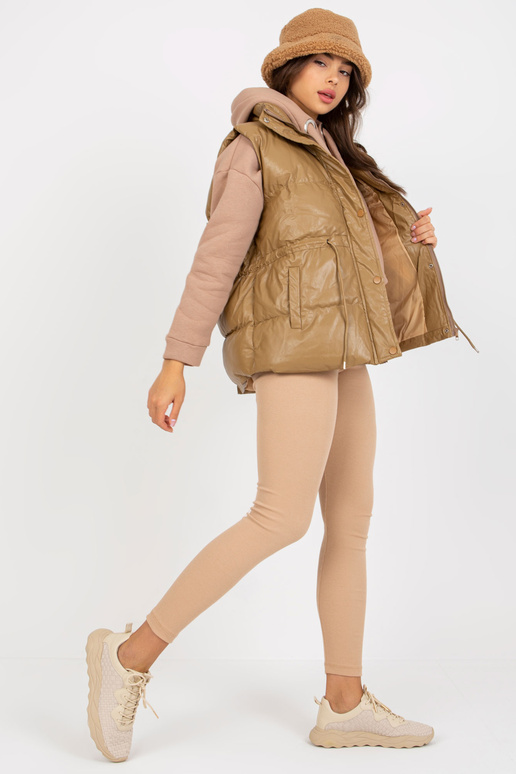 Kupranugarių pūkų eko odos liemenė su...