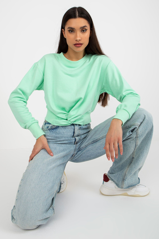 Mėtas trumpas megztinis su gobtuvu su... Mėtas trumpas megztinis su gobtuvu su...