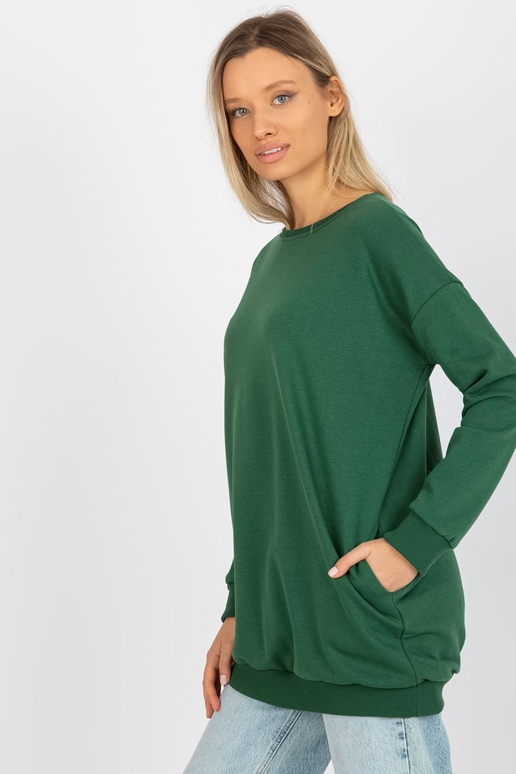 Tamsiai žalias ilgas megztinis su...