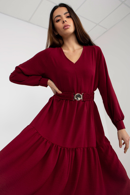 Bordo spalvos midi delight suknelė su... Bordo spalvos midi delight suknelė su...