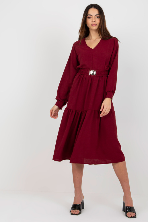 Bordo spalvos midi delight suknelė su... Bordo spalvos midi delight suknelė su...