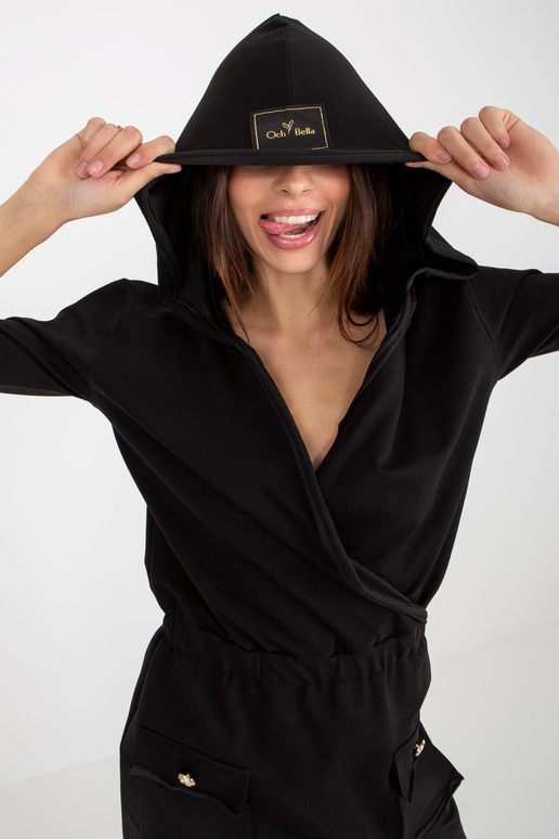 Juoda apvyniojama mini suknelė su... Juoda apvyniojama mini suknelė su...