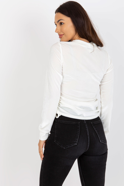 Ecru vištiena Damenbluse aus Velours...