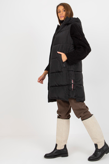 Schwarze Lange Daunenweste... 2