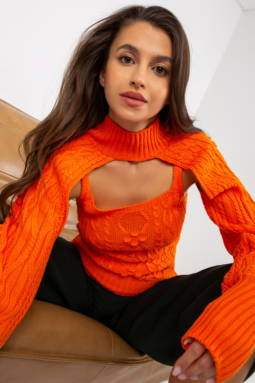 Orangefarbenes Set su Dust Pullover...