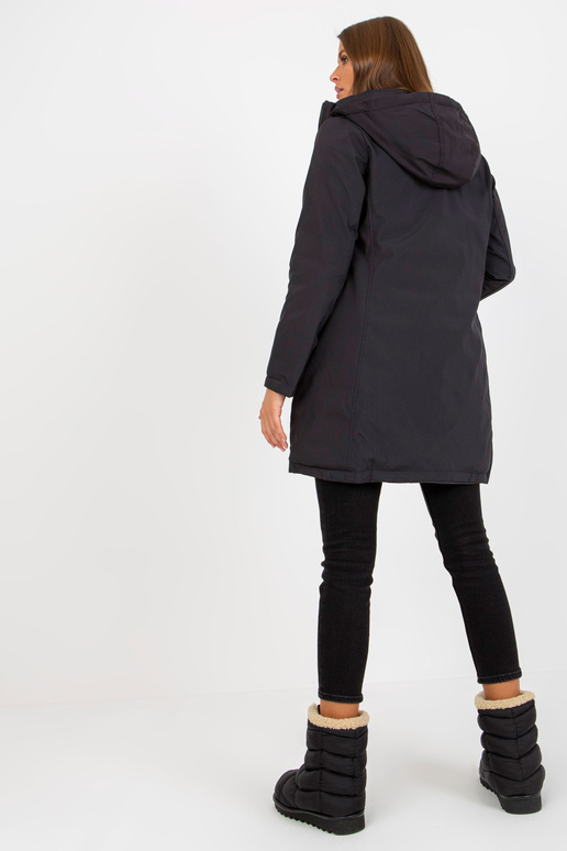 Schwarze wendbare Übergangsjacke mit...