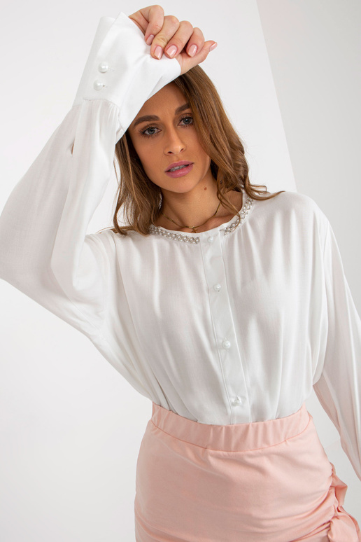 Ecru laisva proginė palaidinė su... Ecru laisva proginė palaidinė su...